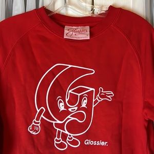 glossier G Pal limited edition red crew sweatshirt Women’s Small Warm & Cozy